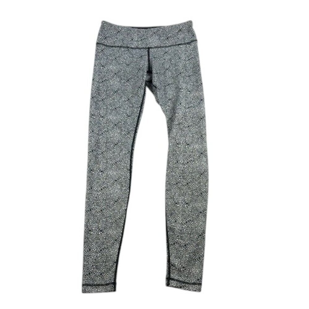 Lululemon Leggings Black White Floral Women's Size 4